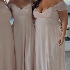 Birdy Grey Spence Convertible Dress Pale Blush Bridesmaid Formal Large